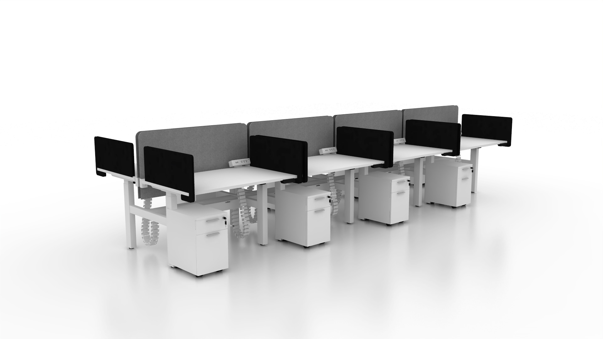 Agile Double Sided 8Pod Shared Desk