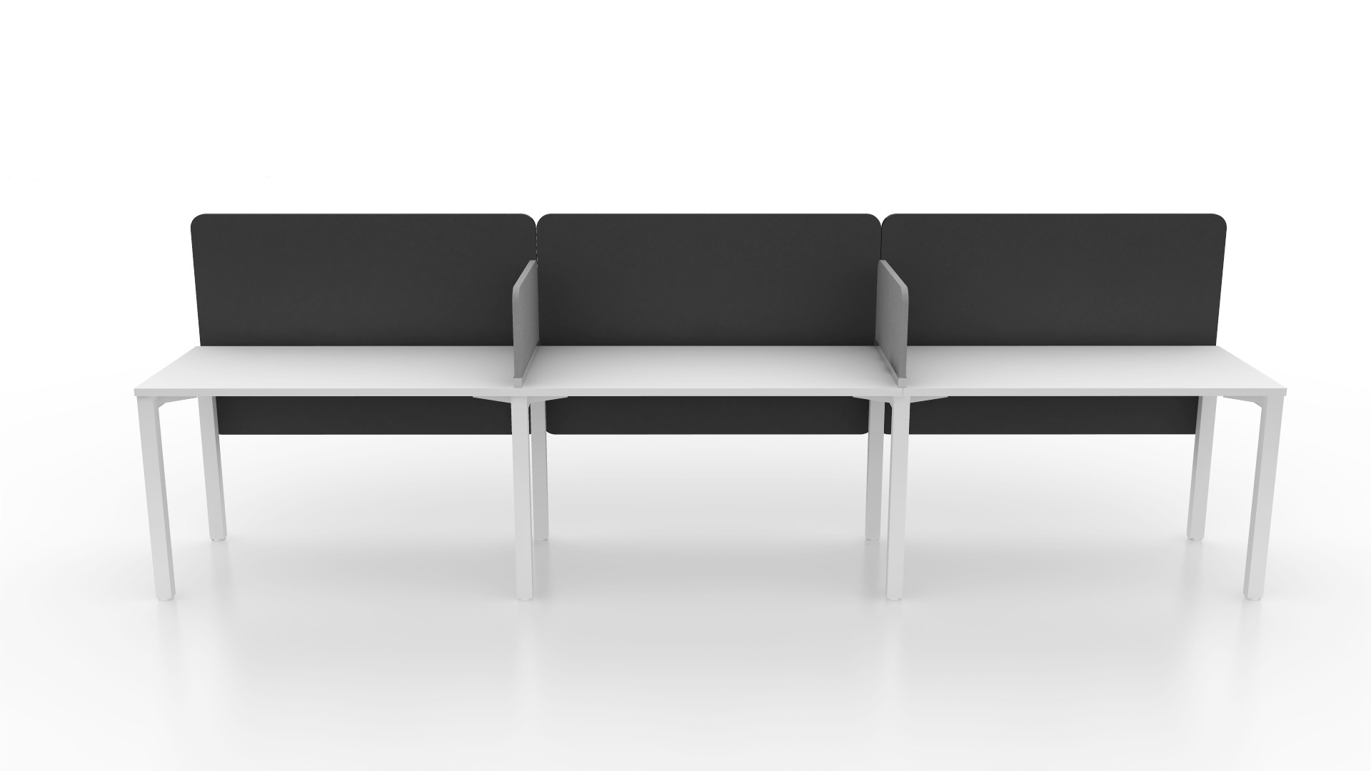 Axis Straightline Single Sided 3Pod Shared Desk