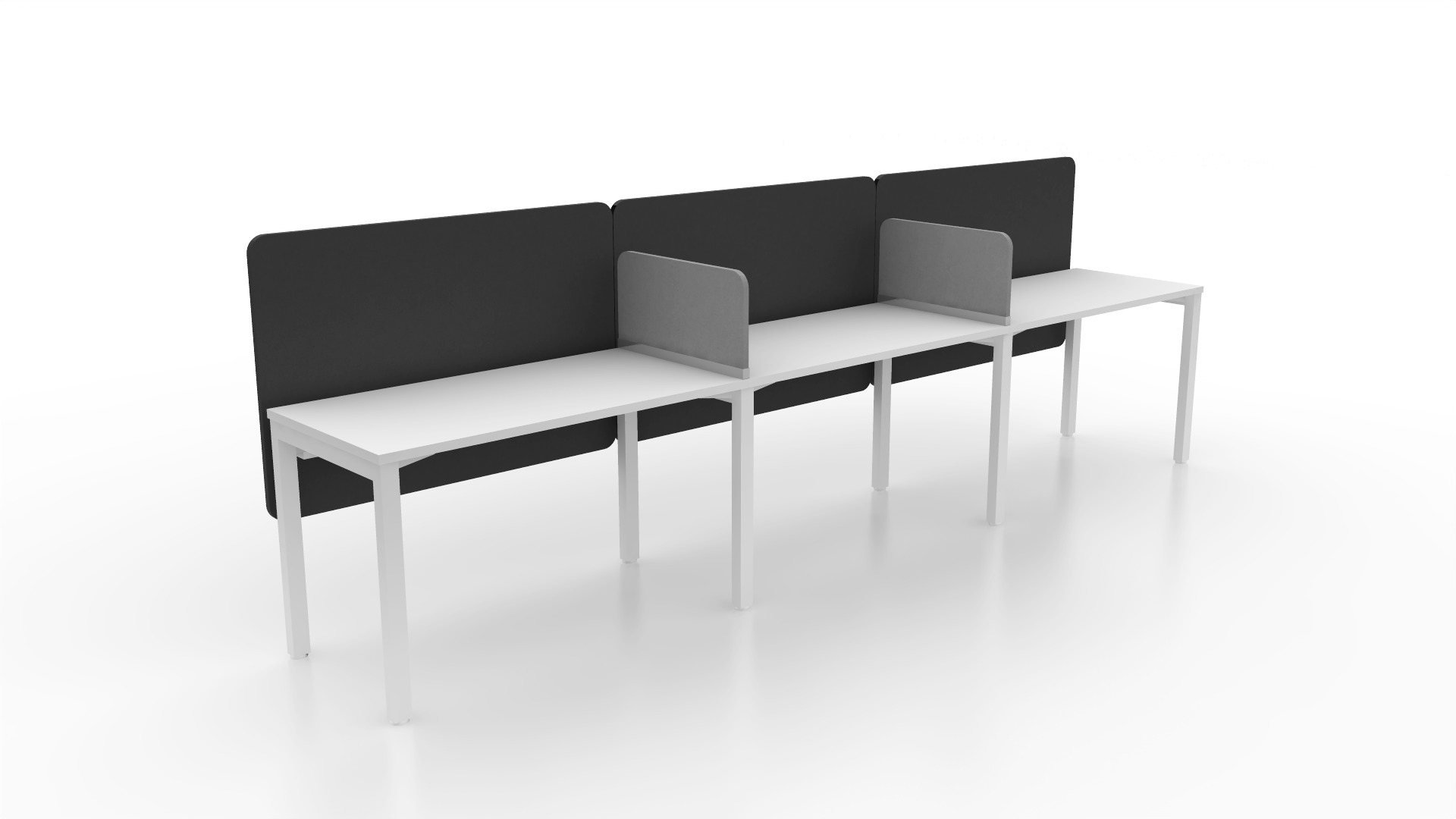 Axis Straightline Single Sided 3Pod Shared Desk